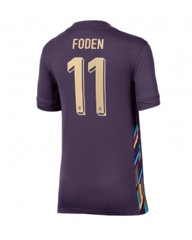 Inghilterra Phil Foden #11 Maglia Gara Trasferta Repliche Europei 2024 Donna